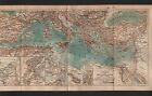 Landkarte map 1888: L&#196;NDER DES MITTELMEERS. Gibraltar Bosporus Malta Nil-Delta