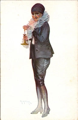 Maurice Millière Postal Bonne Nuit Pierrot Disfraz Francés Art Deco Foto 1 de 2