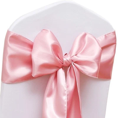 JFDYDM 50 Упаковок Пыльные Розовые Пояса для Стульев, Атласные Банты для Стульев на День Рождения Мы... - Изображение 1 из 4