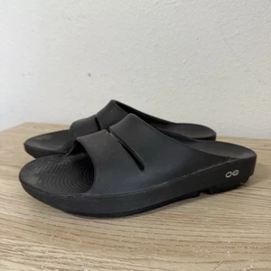 OOFOS OOahh Sport Flex Black Slides Athletic Recovery Sandals Womens 8 Mens 6 - Picture 1 of 10