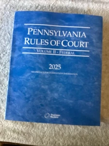 Pennsylvania Rules Of Court Volume II Federal 2025 100A - Bild 1 von 2