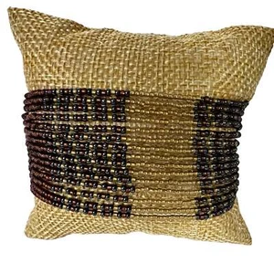 "Brazalete de puño con cuentas de semillas de 8" - Imagen 1 de 15
