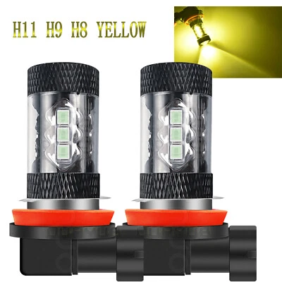 Lâmpadas de neblina de LED H11 H16 para Toyota Tacoma 2012-2023 amarelo dourado 3000K 2 peças - Imagem 1 de 4