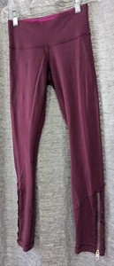 lululemon Leggings 2 weinrot Innentaschen Reißverschluss Knöchel - Bild 1 von 14