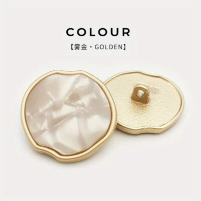 10-Pack Irregular Shaped Buttons Golden Metal Resin Sewing Accessories for Coat - Image 1 of 4