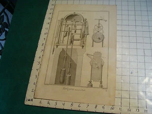 Original engraving 1760's 10 1/2 x 16" Horlogerie Reveil a Poids  - Picture 1 of 4