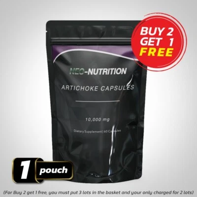 NEO-NUTRITION Artichoke Extract Capsules 10,000mg 20:1 Clean Artichoke 100% Natural x1