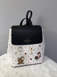 NWT Kate Spade X Disney Beauty and the Beast flap backpack Cream Multi - Picture 1 of 9
