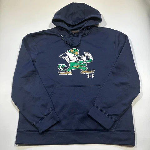 Under Armour Notre Dame Fighting Irish Hoodie Adult Size M Blue Sweatshirt Storm Cover