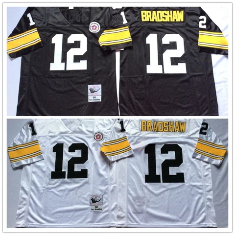 Vintage Terry Bradshaw #12 Pittsburgh Steelers Throwback Stitched Jersey Cover