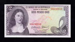 F.C. COLOMBIA , 2 PESOS ORO 1972 , S/C ( UNC ) , P.413a . - Imagen 1 de 2