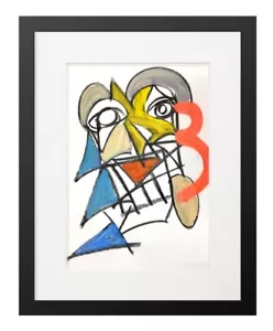CORBELLIC Abstract 12x9 Three Arrow Colorful Paper Art Modernism Luxury Design - Picture 1 of 9