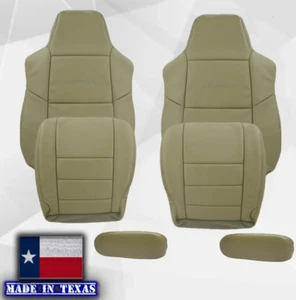 2002 2003 2004 2005 For Ford Excursion Limited New Front LEATHER Seat Covers Tan - Picture 1 of 9