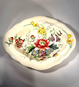 Bowl COPELAND SPODE Raeburn Vegetable OVAL VINTAGE Floral - Imagen 1 de 4