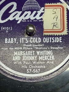 10" 78 RPM-Margaret Whiting/Johnny Mercer-Baby It's Cold Outside/I Never Heard - Picture 1 of 1