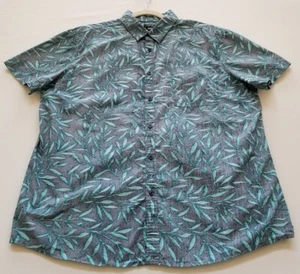 Mossimo Button Up Shirt Men’s Extra Large XL Multicolor Leaves Short Sleeve Slim - Picture 1 of 9
