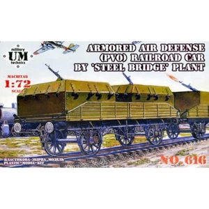 UMT 616 Plastik Modellbausatz Maßstab 1:72 Panzerluftverteidigung Eisenbahnwagen - Bild 1 von 7