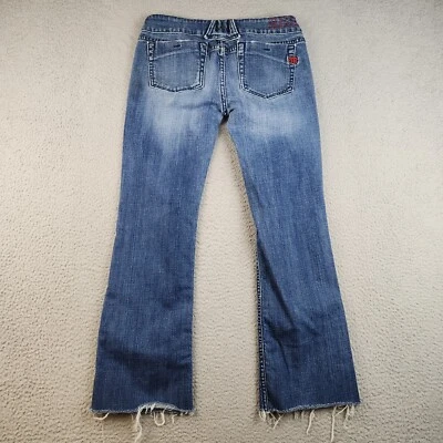 MISS ME Jeans Womens Size 29 Curvy Low Rise Bootcut Denim Frayed Stretch Pants - Image 1 of 4