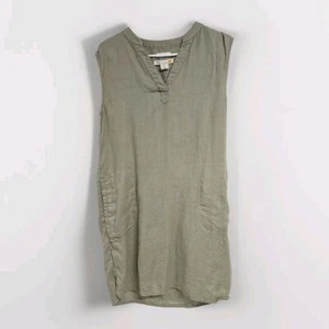 C&C California 100% Linen Dress Pockets Olive Green Women’s Size S - Picture 1 of 8