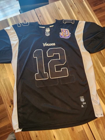 Reebok NFL Vikings #12 Percy Harvin Black Jersey Men's Size 54 Stitched 50th Cover