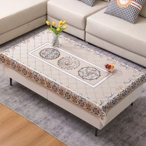 European Style Coffee Table Tablecloth Waterproof & Oil Resistant PVC Tablecloth - Picture 1 of 14