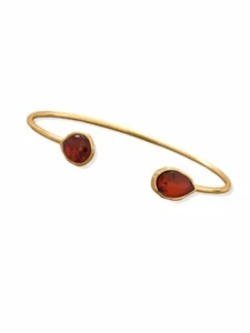 Brazalete ámbar báltico plata chapada en oro amarillo de 24 k - Imagen 1 de 1