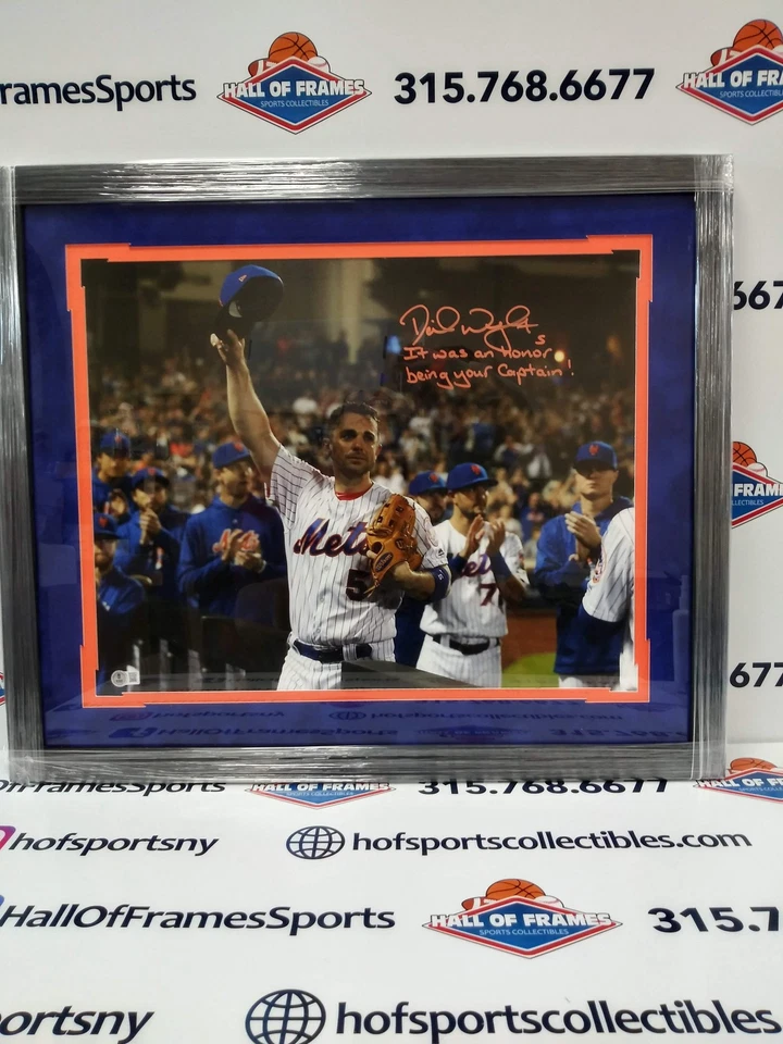 大卫·赖特签名带框 16X20 纽约 METS 最后一场比赛镶嵌基础真品证明 — 第 1/1 张图片
