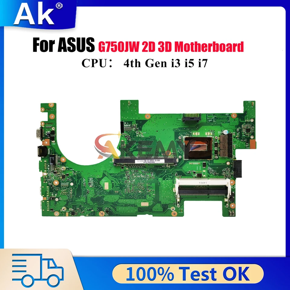 AKEMY G750JW Motherboard For ASUS G750JH G750JX G750JZ G750JY G750JM Mainboard W/CPU