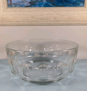 Crystal D'Arcoroc France Round Thumbprint 8.5'' Centerpiece Fruit & Salad Bowl - Picture 1 of 13