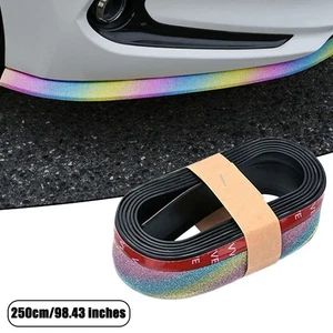 Front Bumper Protector Strip Side Skirt Auto Front Lip Rubber Body Trim Adhesive - Foto 1 di 14