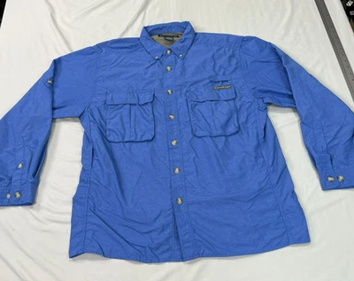 Exofficio Fishing Shirt Mens Large Blue Vented Breathable Long Sleeve Outdoor - Image 1 of 4