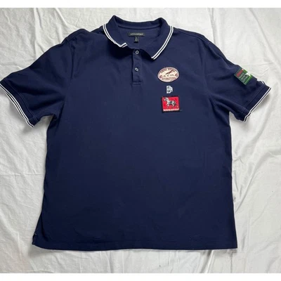 Banana Republic Patch Pique Polo 衫男式 XXL 高海军蓝短袖 — 第 1/4 张图片