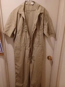 Dickies Coveralls Khaki Tan Lightweight Size 44 Tall Full Zip  - Picture 1 of 5