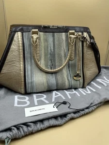 Brahmin Arden Umhängetasche Gold schwer zu finden groß Neu mit Etikett - Bild 1 von 17