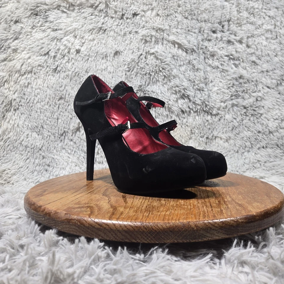 Madeline Bertram Mujer Talla 9M Retro Negro/Rosa Caliente Tacones de Aguja Gruesos Altos Foto 1 de 4