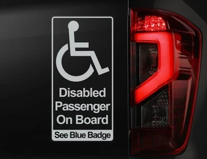 2x Disabled Passeggero On Board, Adesivo Finestrino Auto, Blu Emblema Mobility V01 - Foto 1 di 5