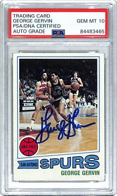 Tarjeta 1977 78 Topps firmada por George Gervin Auto Spurs #73 graduada PSA/ADN 10 losas Foto 1 de 3