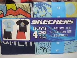 Skecher's Boy's 4-Pack Cotton Tees & Active Shorts Playwear Sets-NWT-Size 4T - Picture 1 of 4