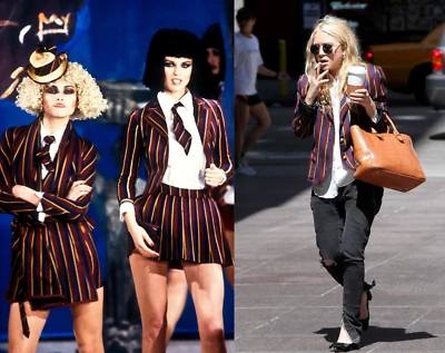 Blazer escolar a rayas John Galliano otoño 1997 40 pasarela Mary Kate Olsen Foto 1 de 4