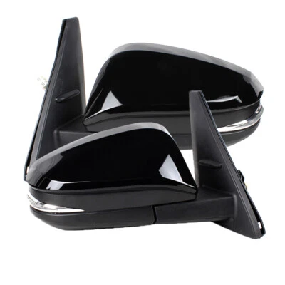 Espejo retrovisor izquierdo+derecho pintado negro 9 pines luz señal para Toyota 4RUNNER 2014-2021 Foto 1 de 4