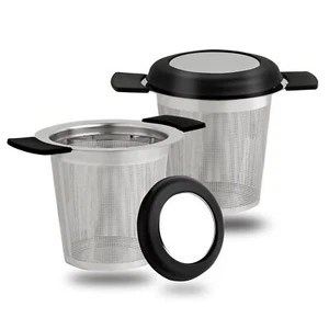 Pack of 2 18/8 Stainless Steel Fine Mesh Tea Infuser with Double Handles Tea ... - Picture 1 of 6