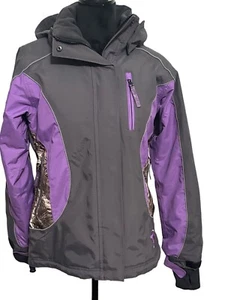 ArcticShield Womens Insulated Winter Jacket S/P Black & Purple w/ Camo Inset Pol - Picture 1 of 11