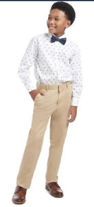 Tommy Hilfiger ThFlex Flat Front Dress Pants Boys Medium Khaki Sz 16 New