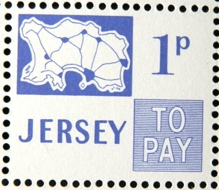JERSEY 1971 D8 1p. BLUE POSTAGE DUE -  MNH - Image 1 of 1