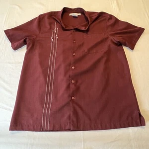 Irvine Park Mens Short Sleeve Large Polyester Button Up Shirt - Picture 1 of 9