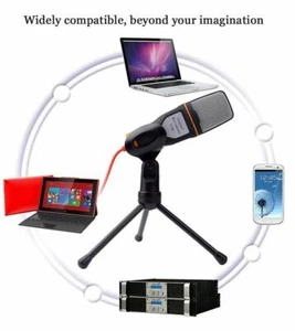 Microfono Plug & Play Jack 3.5mm con Treppiede per PC, Smartphone, Studio, Skype - Bild 1 von 12