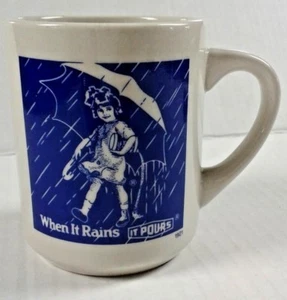 Morton Salt Girl mit Regenschirm Promo Kaffee Tee Becher 1921 Vintage Werbung - Bild 1 von 8