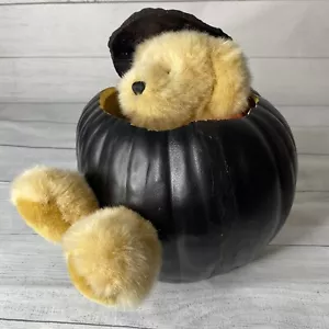Ganz Halloween Oso de Peluche en Calabaza Negra 10" Alto EEEEEK! curtidor trasero - Imagen 1 de 12