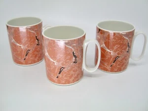 3 pcs Villeroy & Boch Siena Beaulieu Coffee Mugs Marble Orange Salmon Porcelain - Picture 1 of 5