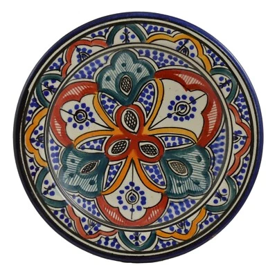 Moroccan Ceramic Plate Salad Pasta Bowl Serving Handmade Wall Hanging 8" Small - Image 1 of 4